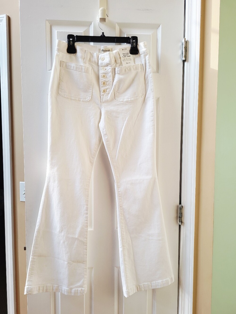 NWT Madewell The Flea Market Flare Jean White High Rise Button Fly W29 NU070